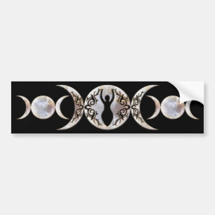 Triple Moon Moonstone Goddess Bumpersticker