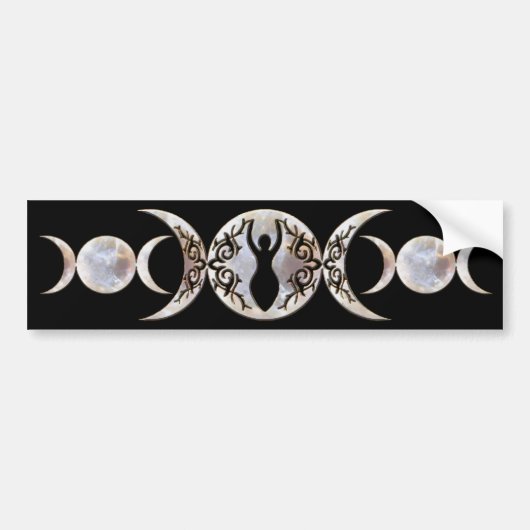 Triple Moon Moonstone Goddess Bumpersticker (Voorkant)