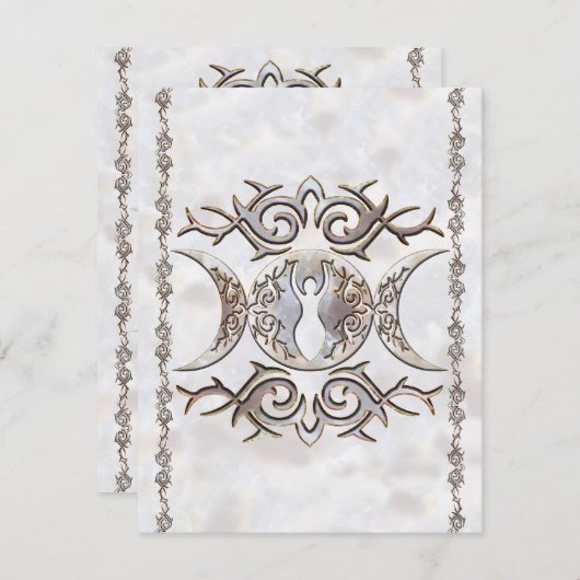 Triple Moon Moonstone Goddess Kaart (Voorkant / Achterkant)