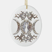 Triple Moon Moonstone Goddess Keramisch Ornament (Rechts)