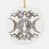 Triple Moon Moonstone Goddess Keramisch Ornament (Voorkant)