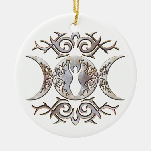 Triple Moon Moonstone Goddess Keramisch Ornament (Voorkant)