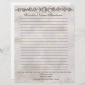 Triple Moon Moonstone Goddess Lined Briefhoofd Sjabloon (Voorkant / Achterkant)