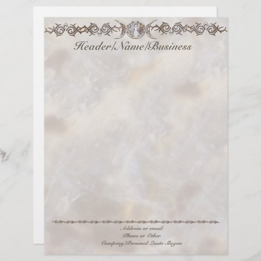 Triple Moon Moonstone Goddess Persoonlijk Briefhoofd (Voorkant / Achterkant)