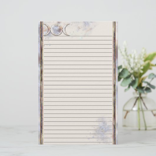 Triple Moon Moonstone Lined Briefpapier (Staand voorkant)