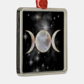 Triple Moon Moonstone Metalen Ornament (Rechts)