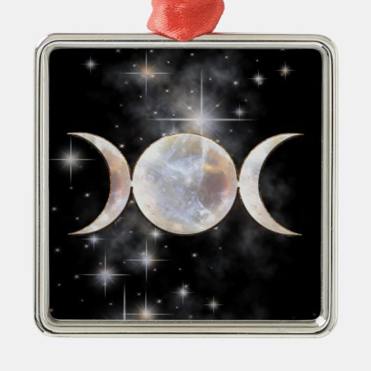 Triple Moon Moonstone Metalen Ornament (Voorkant)