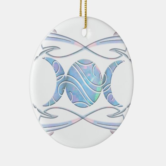 Triple Moon Opal Goddess Keramisch Ornament (Rechts)