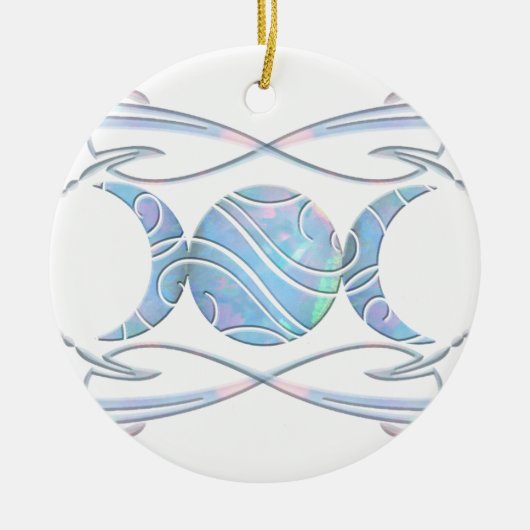 Triple Moon Opal Goddess Keramisch Ornament (Voorkant)