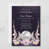 Triple Moon Paars Night Sky Wicca Handfasting Kaart (Voorkant)