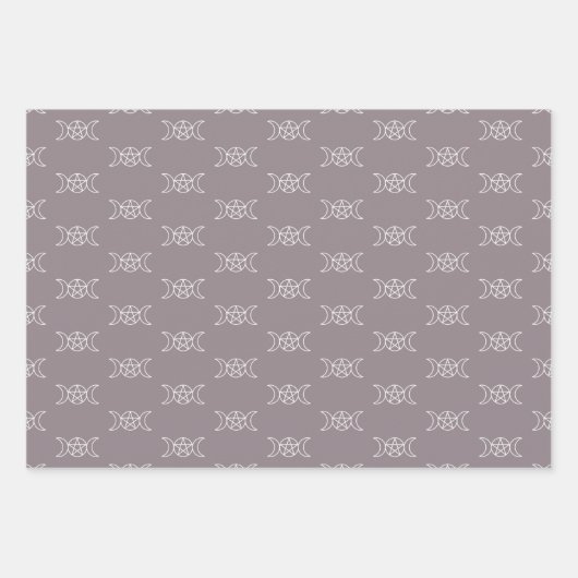 Triple Moon Pentacle Godin Verpakking Papieren Bla Inpakpapier Vel (Voorkant)