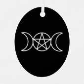 Triple Moon Pentacle Metalen Ornament (Voorkant)