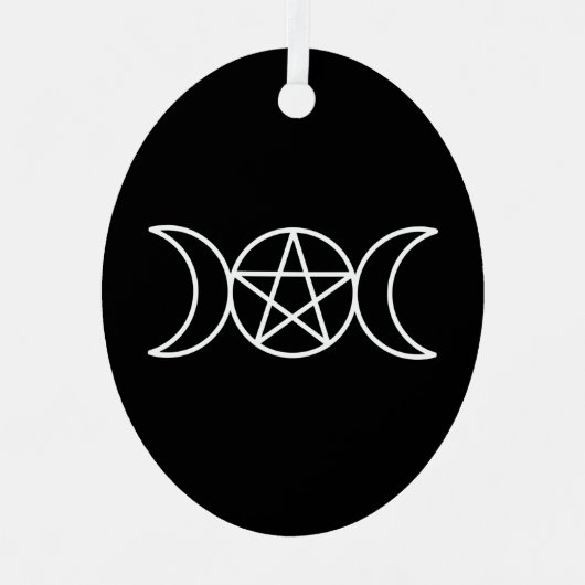 Triple Moon Pentacle Metalen Ornament (Voorkant)