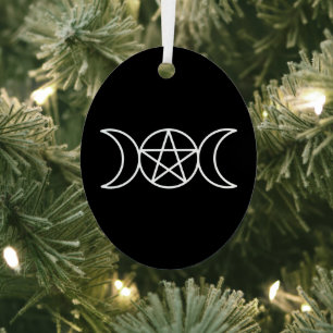 Triple Moon Pentacle Metalen Ornament