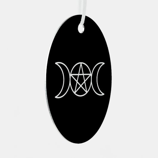 Triple Moon Pentacle Metalen Ornament (Voorkant Rechts)