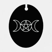 Triple Moon Pentacle Metalen Ornament (Achterkant)