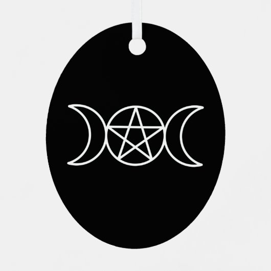 Triple Moon Pentacle Metalen Ornament (Achterkant)