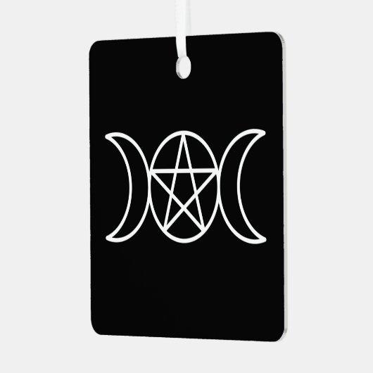 Triple Moon Pentacle Metalen Ornament (Voorkant links)