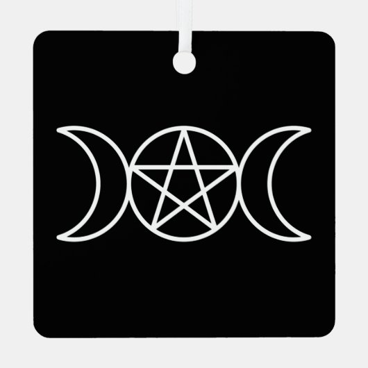Triple Moon Pentacle Metalen Ornament (Achterkant)