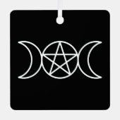 Triple Moon Pentacle Metalen Ornament (Voorkant)