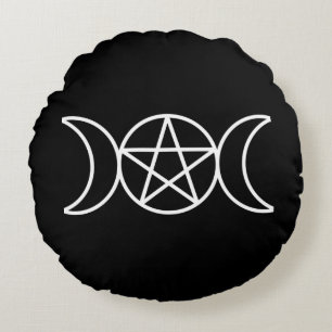 Triple Moon Pentacle Rond Kussen