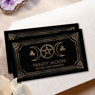 Triple Moon - Pentagram en Triquetra Ornament Visitekaartje