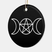 Triple Moon Pentagram Keramisch Ornament (Links)