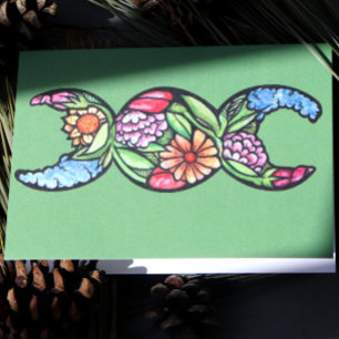 Triple Moon Symbol Bloom Kaart