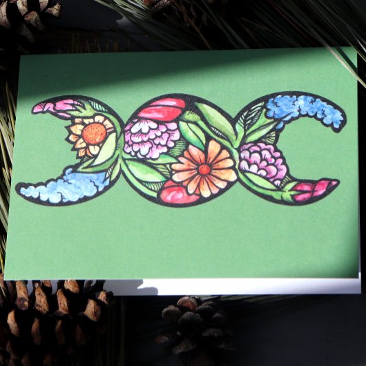 Triple Moon Symbol Bloom Kaart