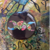 Triple Moon Symbol Bloom Ronde Button 5,7 Cm