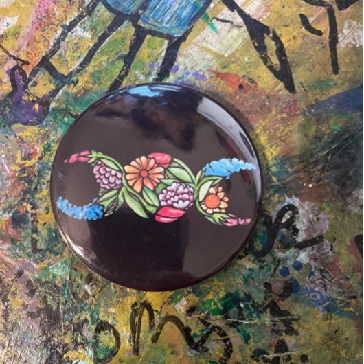 Triple Moon Symbol Bloom Ronde Button 5,7 Cm