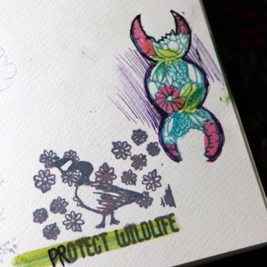 Triple Moon Symbol Bloom Rubberstempel