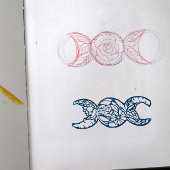 Triple Moon Symbol Bloom Rubberstempel