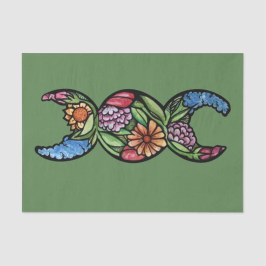 Triple Moon Symbol Bloom Tissuepapier (Voorkant)