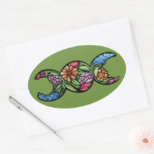 Triple Moon symbol green witch Ovale Sticker (Envelop)