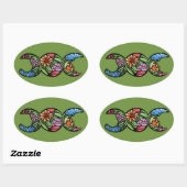 Triple Moon symbol green witch Ovale Sticker (Vel)