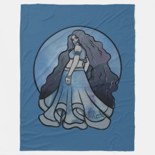 Triple Moon Symbol Wicca Goddess Fleece Deken