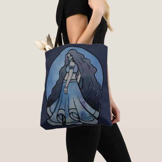 Triple Moon Symbol Wicca Goddess Tote Bag (Dichtbij)