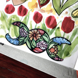 Triple Moon symbool groene heks Sticker