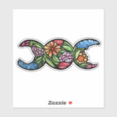 Triple Moon symbool groene heks Sticker (Vel)