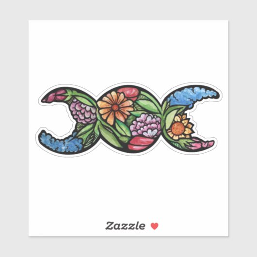 Triple Moon symbool groene heks Sticker (Vel)