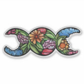 Triple Moon symbool groene heks Sticker (Voorkant)