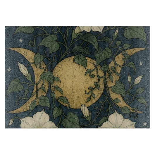 Triple Moon Symbool Moonflowers Snijplank (Voorkant)
