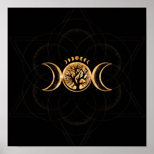 Triple Moon - Tree of life Ornament Poster (Voorkant)
