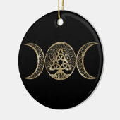 Triple Moon Tree of Life Triquetra Keramisch Ornament (Links)