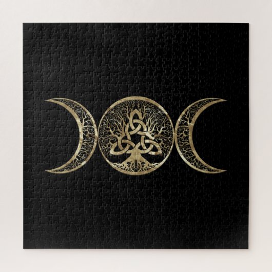 Triple Moon Tree of Life Triquetra Legpuzzel (Verticaal)