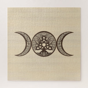 Triple Moon Tree of Life Triquetra Legpuzzel