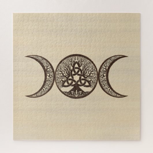 Triple Moon Tree of Life Triquetra Legpuzzel (Verticaal)