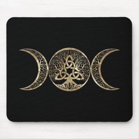 Triple Moon Tree of Life Triquetra Muismat (Voorkant)