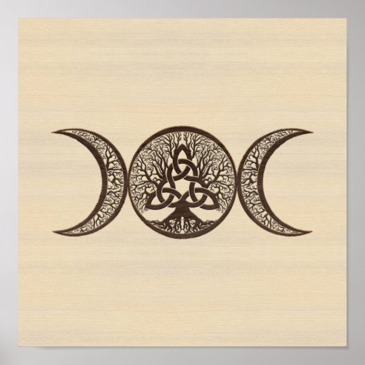 Triple Moon Tree of Life Triquetra Poster (Voorkant)